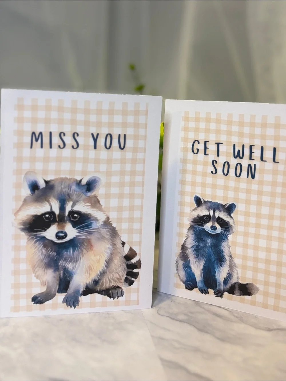 12 Woodland Raccoon Greeting Cards 4x6 Blank Inside with Envelopes Gift Set